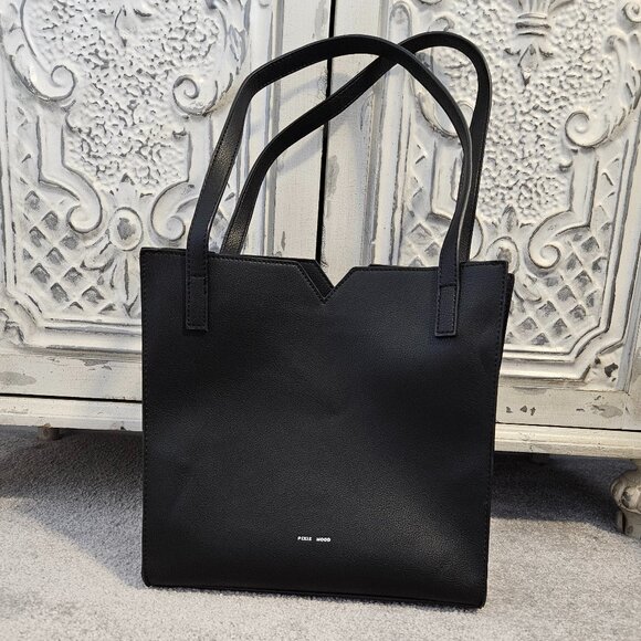 Pixie Mood Alicia Tote Bag - Black Vegan Leather - Picture 1 of 14